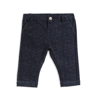 Boys Dark Blue Solid Long Trouser